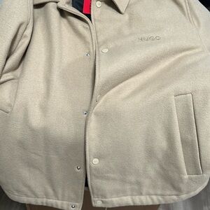 HUGO Men's Beige Bomber Jacket